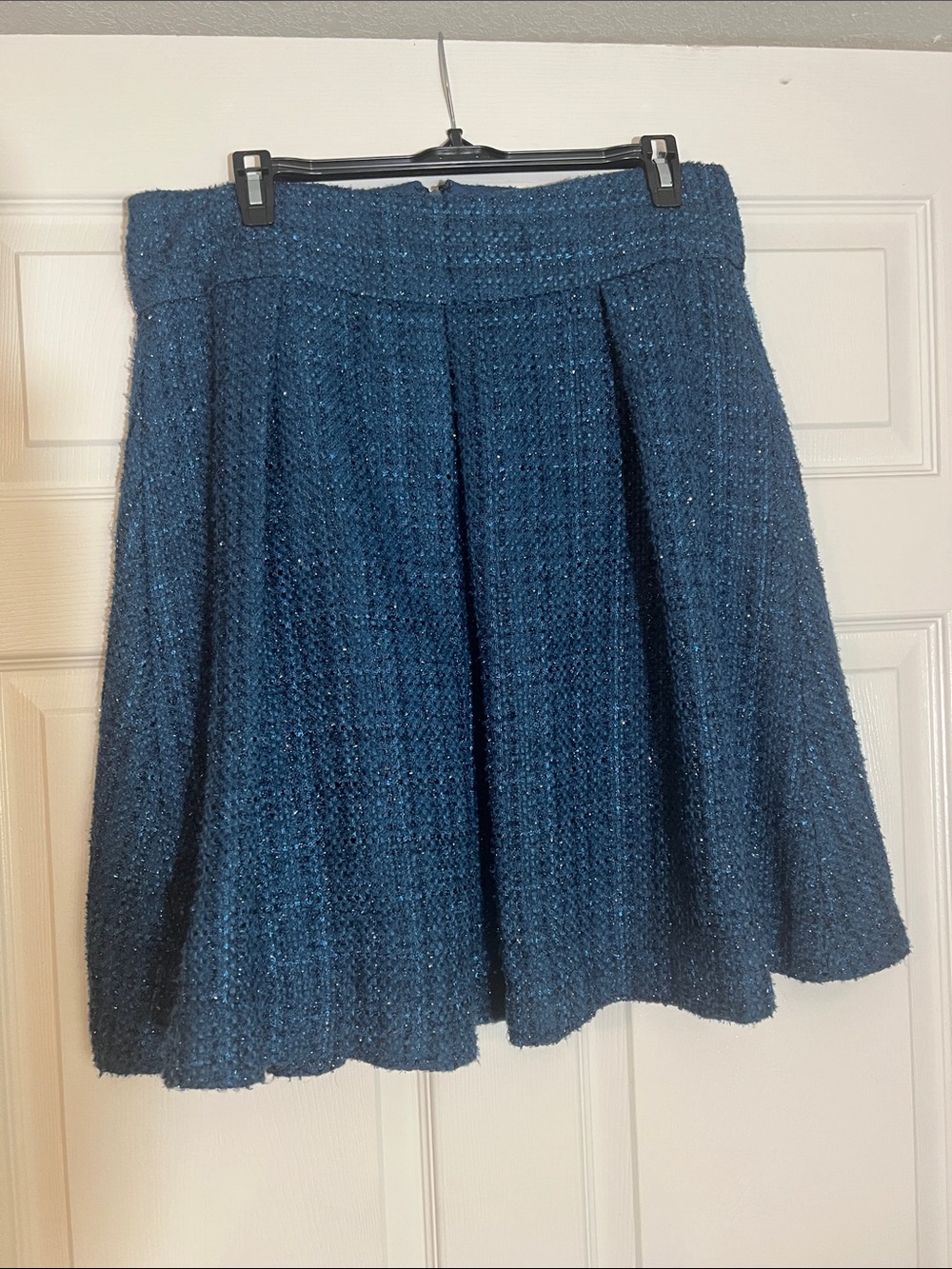 Coldwater Creek Teal Textured A-Line Skirt